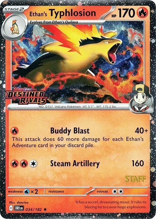 Destined Rivals Ethan's Typhlosion [Staff] Pokémon card